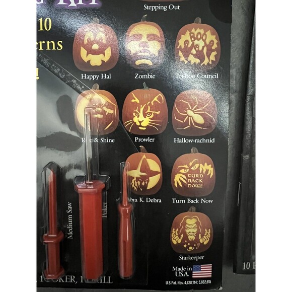 Lot Of 2 Vtg 2001 SEALED Pumpkin Masters Halloween Carving Kit - 10 Patterns - Picture 3 of 6